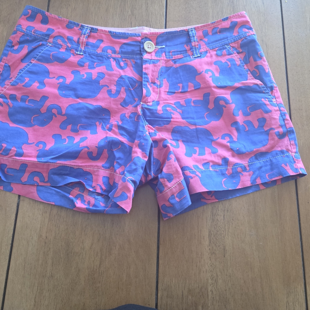 Lilly Pulitzer Pink and Blue Bermudas Playful Dolphin Print